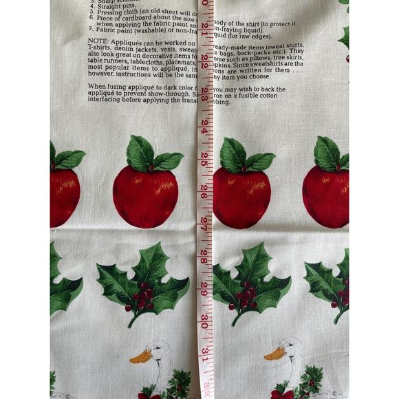 Vintage Cranston Print Works Bountiful Christmas No Sew Appliques Goose Holly - Picture 4 of 6
